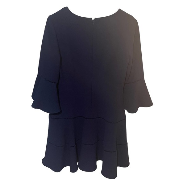 Eliza J 3/4 Bell Sleeve Fit & Flare Navy Dress w/Laddered Insets - Picture 10 of 13